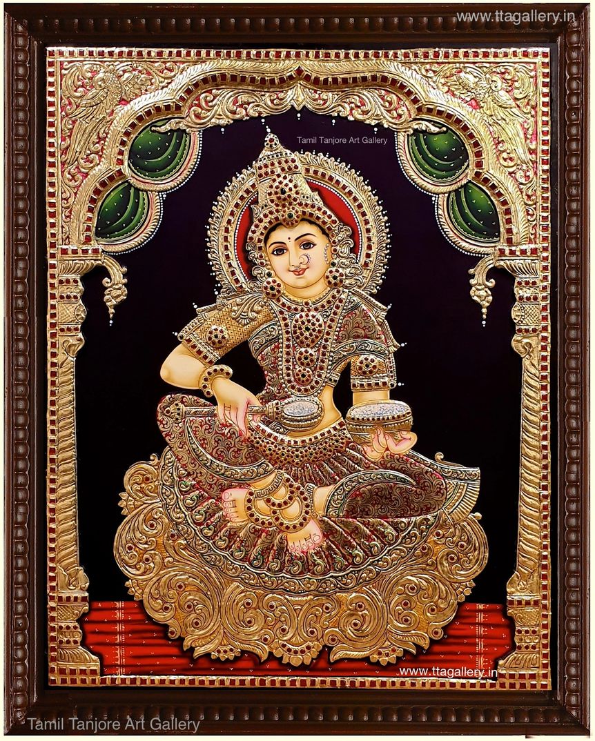 Annapoorani Red Tanjore Painting