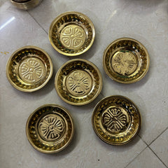 Brass Plate – Set of 6 Pcs – RB28 | Traditional Brass Plates for Pooja and Dining