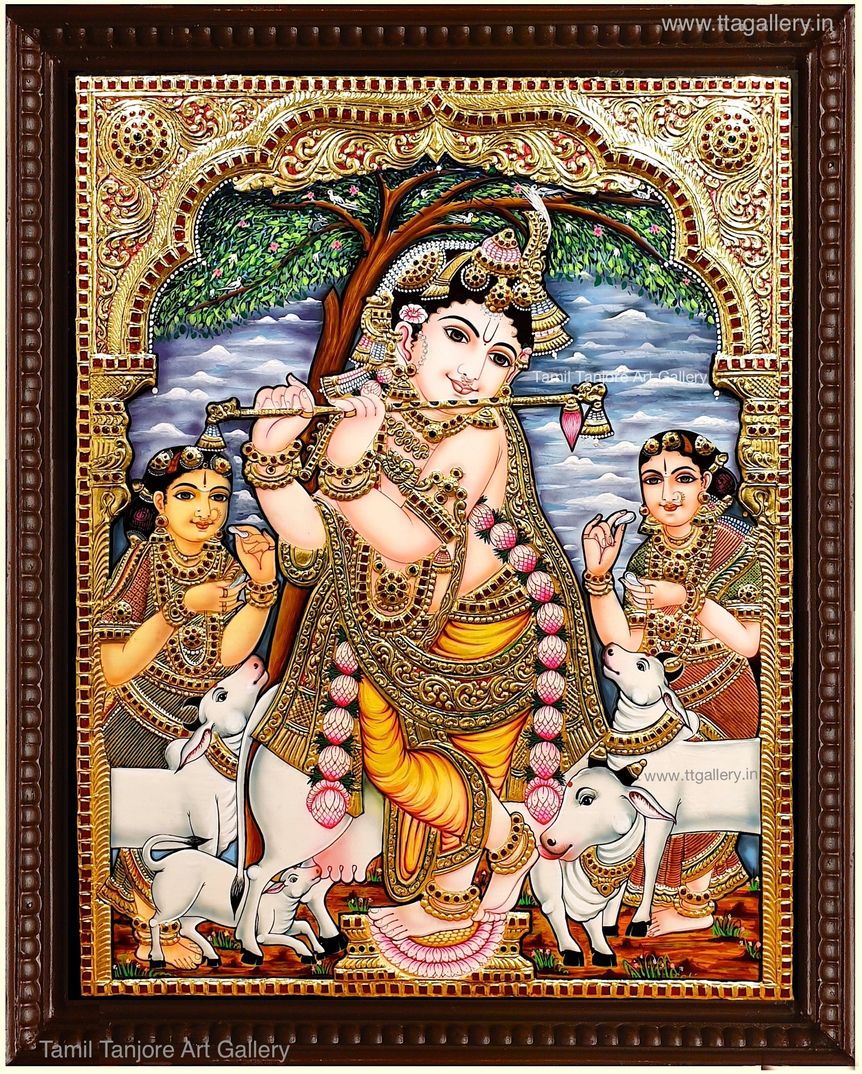 Krishna Tree Tanjore Painting