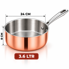 Pradeep Triply Long Handle Casserole Pot with Copper