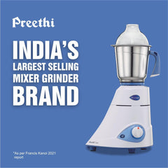 Preethi Mixer Grinder Blue Leaf Silver MG 149 - 3 Jars 600 Watt