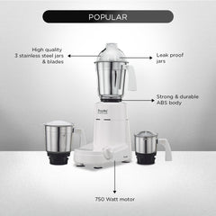 Preethi Mixer Grinder Popular MG 142 - 3 Jars 750Watt