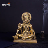 Brass Hanuman Idol – 5 Inch Height | Bajrangbali Statue for Strength, Devotion & Pooja Decor
