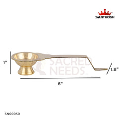 Brass Golchi Arti – 1 Inch Height | Miniature Brass Aarti Plate for Pooja & Temple