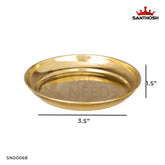 ICC Halwa Plate – 1.5 Inch Height | Brass Plate for Serving Halwa, Pooja & Rituals
