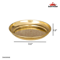 ICC Halwa Plate – 1.5 Inch Height | Brass Plate for Serving Halwa, Pooja & Rituals