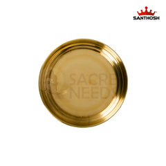 ICC Halwa Plate – 0.3 Inch Height | Traditional Brass Plate for Serving Halwa, Pooja & Rituals
