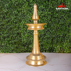 Brass AKP Vilakku – 12.5 Inch Ornate Brass Diya