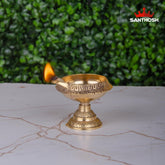 Brass Kuber Deepam Stand – 1.6 Inch Height | Decorative Brass Stand for Prosperity Diyas & Puja Use