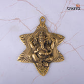 Brass Lotus Ganesha Mounted – 7 Inch Height | Lotus Pedestal Brass Ganesha Idol for Home Temple & Gifts