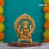Brass Lakshmi with Arch – 3.9 Inch | Goddess Lakshmi Idol with Arch Backdrop for Mandir & Gifting