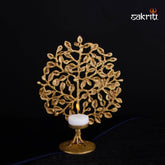 Brass Tree with Holder – 8.5 Inch | Decorative Tree Holder for Diyas, Bells & Pooja Decor