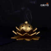 Brass Lotus Dhoop Dhani – 2.4 Inch Height | Lotus-Shaped Brass Incense Holder for Home Temple & Meditation