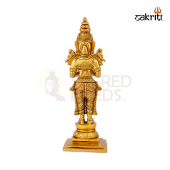 Brass Pavai Vilakku – 9.8 Inch Height | Traditional Brass Standing Lady Oil Lamp for Temple & Festival Use
