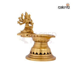 Brass Varahi Vilakku – 7.4 Inch Height | Large Brass Varahi Deepam for Religious Ceremonies & Spiritual Decor