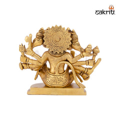 Brass 5 Mukhi Hanuman Idol – 5.4 Inch Height | Panchamukhi Hanuman Brass Statue for Pooja, Protection & Gifting