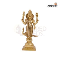 Brass Murugan Idol – 11.2 Inch Height | Lord Murugan Brass Statue for Kavadi Pooja, Temple & Home Altar