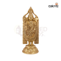 Brass Balaji Idol – 12.5 Inch Height | Lord Venkateswara Brass Statue for Tirupati Pooja & Spiritual Decor