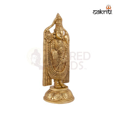 Brass Balaji Idol – 12.5 Inch Height | Lord Venkateswara Brass Statue for Tirupati Pooja & Spiritual Decor