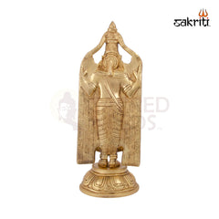 Brass Balaji Idol – 12.5 Inch Height | Lord Venkateswara Brass Statue for Tirupati Pooja & Spiritual Decor