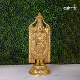 Brass Balaji Idol – 12.5 Inch Height | Lord Venkateswara Brass Statue for Tirupati Pooja & Spiritual Decor