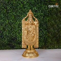 Brass Balaji Idol – 12.5 Inch Height | Lord Venkateswara Brass Statue for Tirupati Pooja & Spiritual Decor