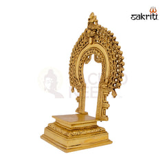 Brass Frame with Base – 12.3 Inch Height | Elegant Brass Framed Figure with Base for Pooja Altar & Gifting