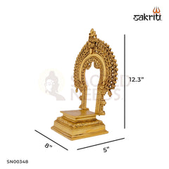 Brass Frame with Base – 12.3 Inch Height | Elegant Brass Framed Figure with Base for Pooja Altar & Gifting