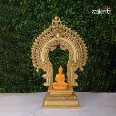 Brass Frame with Base – 12.3 Inch Height | Elegant Brass Framed Figure with Base for Pooja Altar & Gifting