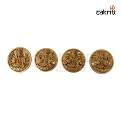 Brass Ashtalakshmi Plates Mounted – 4 Inch Height | Set of 8 Lakshmi Plates Mounted for Pooja
