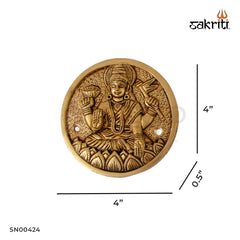 Brass Ashtalakshmi Plates Mounted – 4 Inch Height | Set of 8 Lakshmi Plates Mounted for Pooja