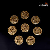 Brass Ashtalakshmi Plates Mounted – 4 Inch Height | Set of 8 Lakshmi Plates Mounted for Pooja