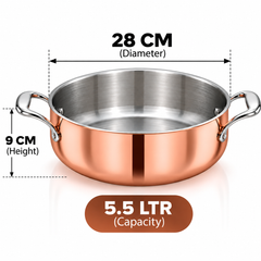 Pradeep Triply 2 Handles Casserole Pot with Copper