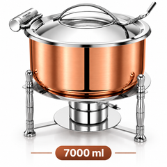 Triply Chafer with Copper Coating with Stand | Plain Lid & Plain Legs