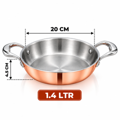Pradeep Triply 2 Handles Fry Pan with Copper