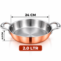 Pradeep Triply 2 Handles Fry Pan with Copper