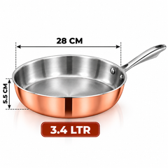 Pradeep Triply Fry Pan with Copper Long Handle