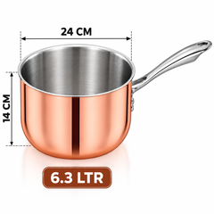 Triply Sauce Pan with Copper – Long Handle
