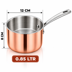 Triply Long Handle Sauce Pan with Copper