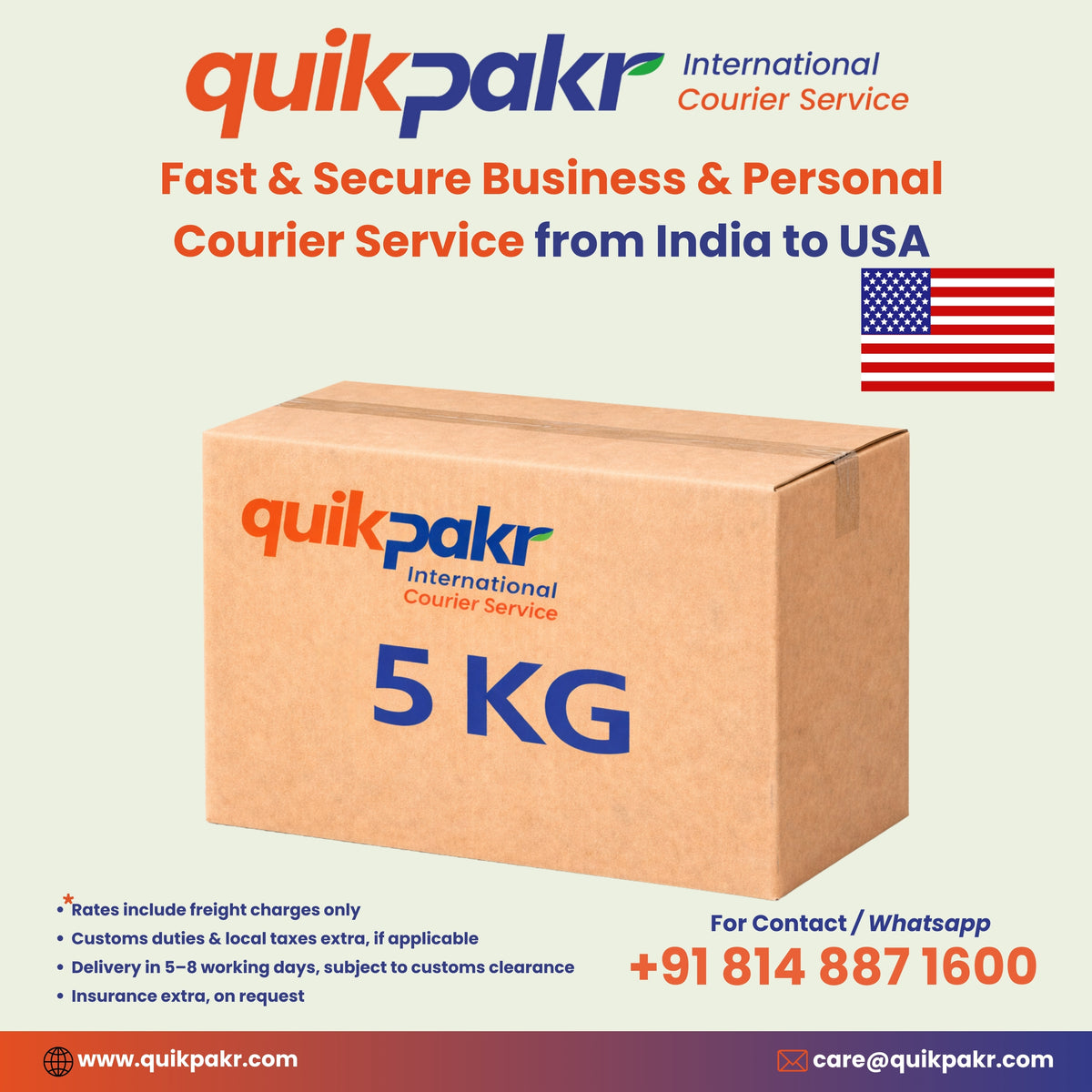 International Courier India to USA