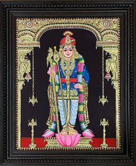 Raja Alangara Murugan Semi Embossing Tanjore Painting