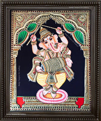 Narthana Ganesha Tanjore Painting