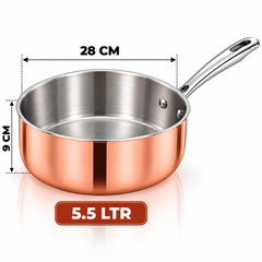 Pradeep Triply Long Handle Casserole Pot with Copper