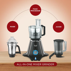 Preethi Mixer Grinder ZODIAC Juicer MG218 - 5 Jars 750 Watt