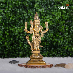 Brass Murugan Idol – 6.3 Inch Height | Subramanya Swamy Statue for Pooja, Festive Decor & Gifting