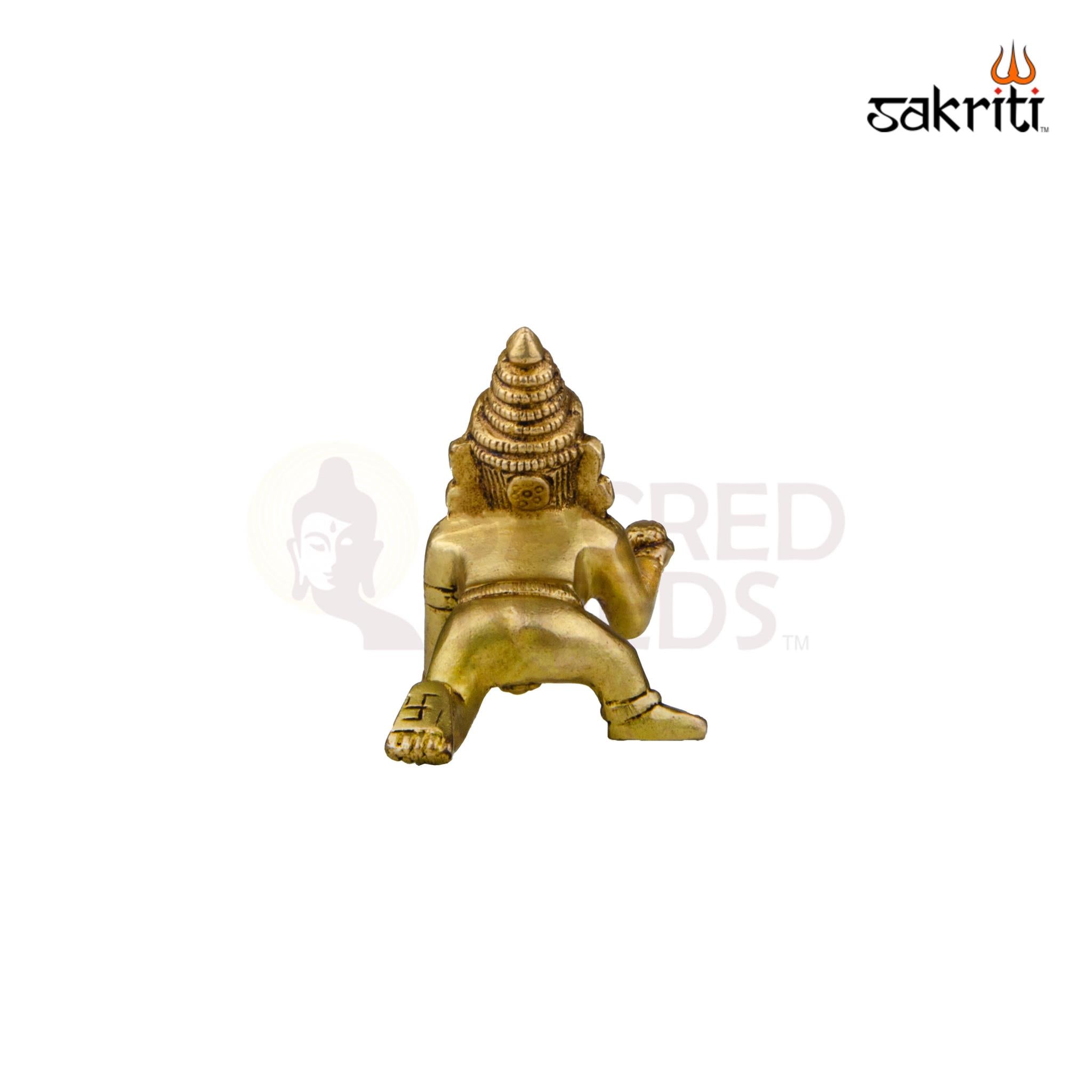 Brass Ladoo Krishna Idol – 3 Inch Height | Baby Krishna Statue for Janmashtami, Pooja & Gifting