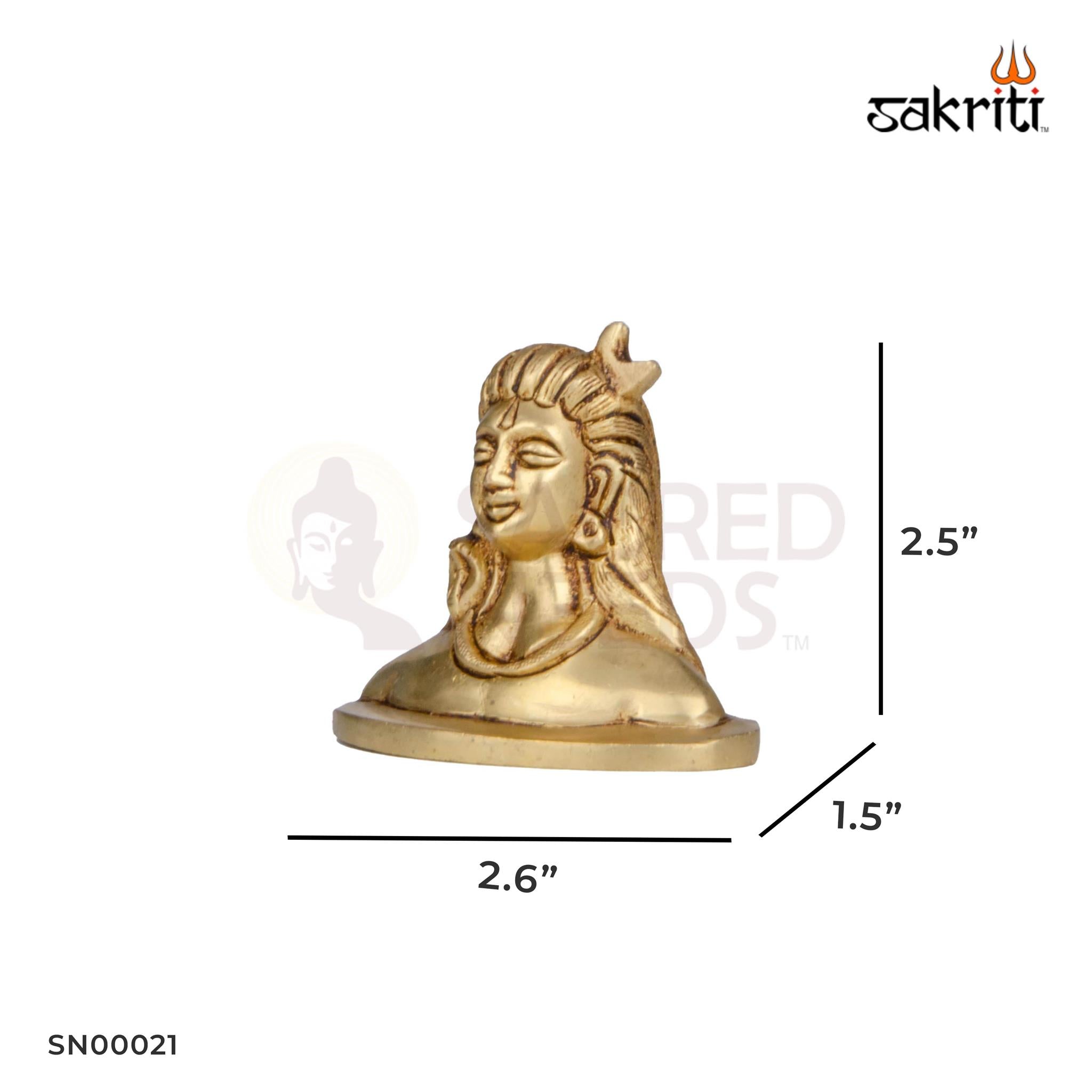 Brass Adiyogi Shivan Idol – 2.5 Inch Height | Small Lord Shiva Statue for Meditation & Dashboard