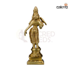 Brass Meenakshi Idol – 6 Inch Height | Goddess Meenakshi Statue for Temple & Wedding Gifting