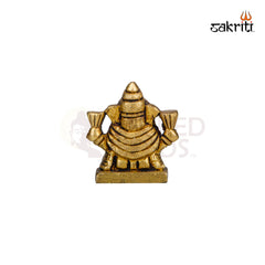 Brass Bombay Ganesha Idol – 1.8 Inch Height | Compact Ganesha Statue for Car & Gifting