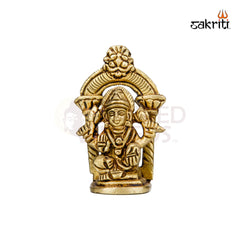 Brass Lakshmi with Arch – 3 Inch Height | Mahalakshmi Idol with Prabhavali for Pooja & Decor